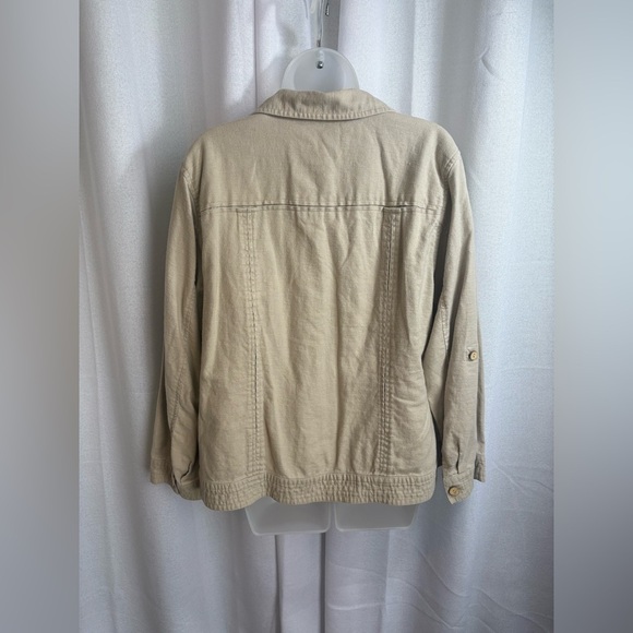Sigrid Olsen Linen Chore Jacket Size 14 0350 - Picture 5 of 10